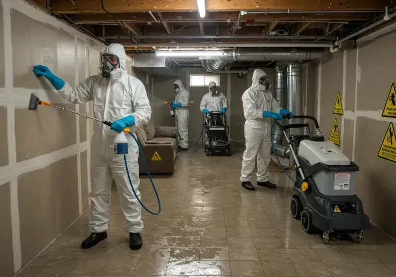 Basement Moisture Removal and Structural Drying process in Lincoln, PA